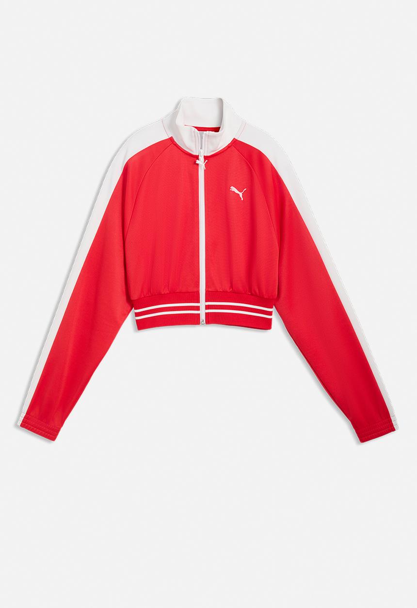 PUMA - T7 Pique Relaxed Cropped Track Jacket Fo - For All Time Red