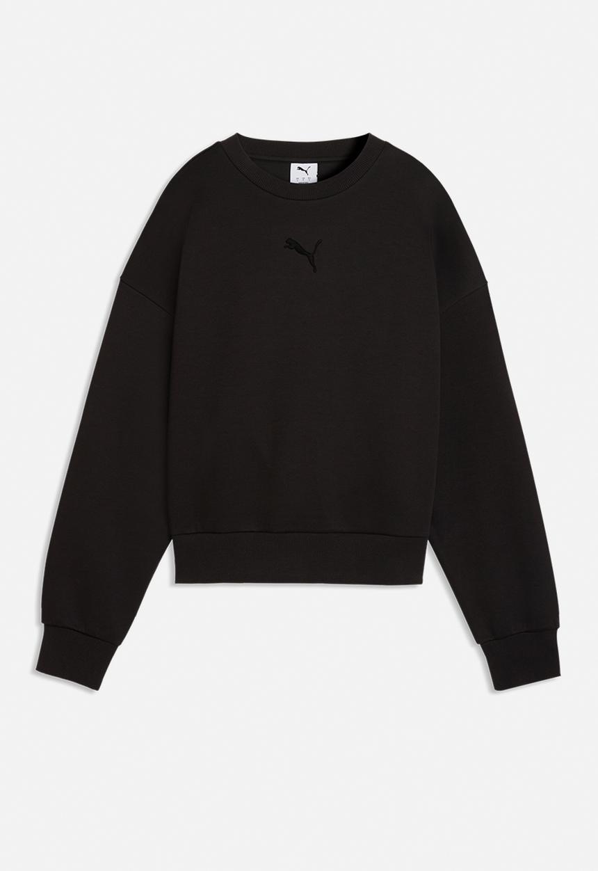 PUMA - Ess Elevated Oversized Logo Crew Dk - Puma Black