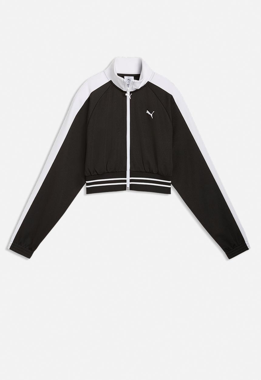 PUMA - T7 Pique Relaxed Cropped Track Jacket Pu - Puma Black
