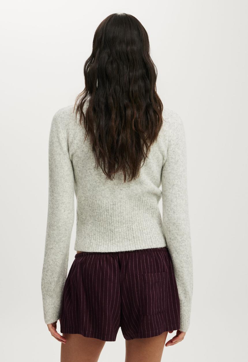 Cotton On - Cloud soft flannel short - gerry stripe chocolate plum