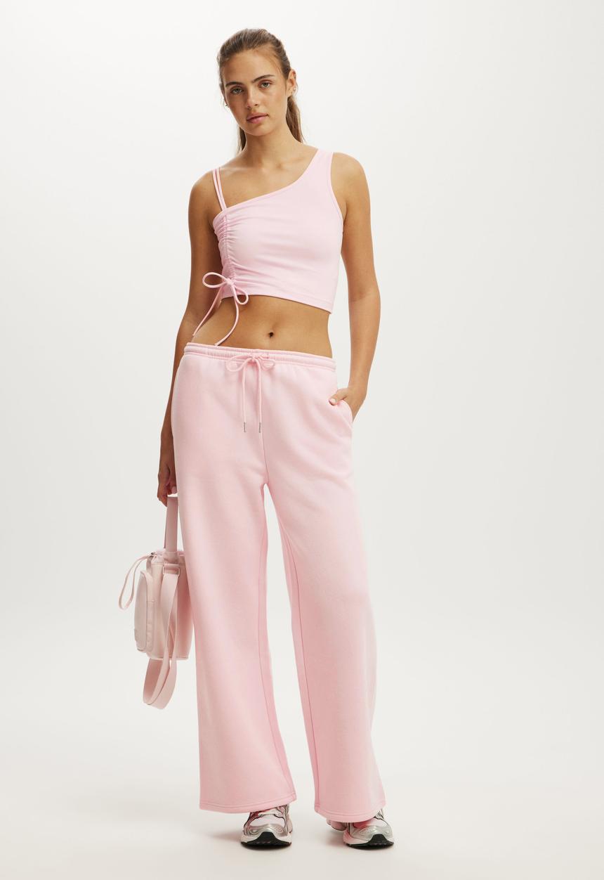 Cotton On - Ultra Soft Asymmetric Side Gather Tank - Cherry Dream