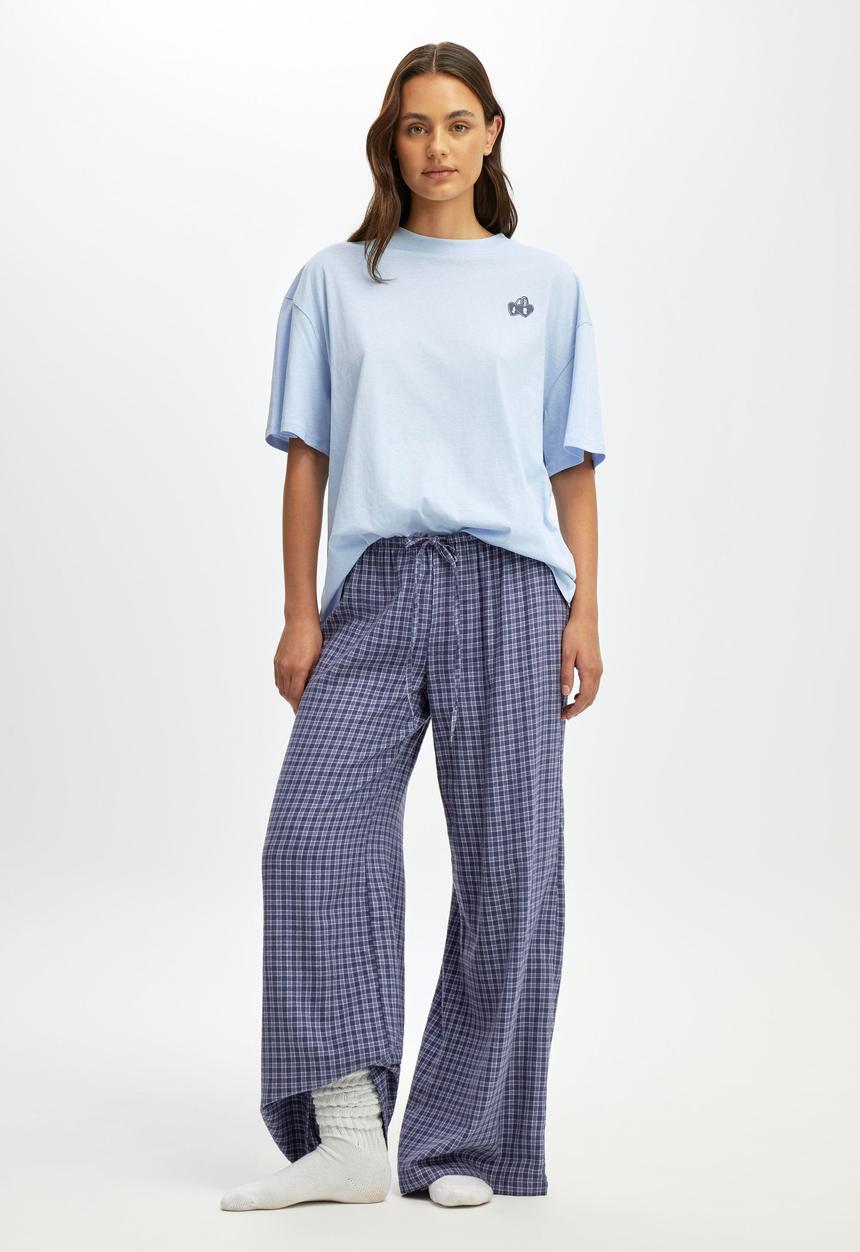 Cotton On - Oversized lounge graphic tee - violet blue/ dreaming of you