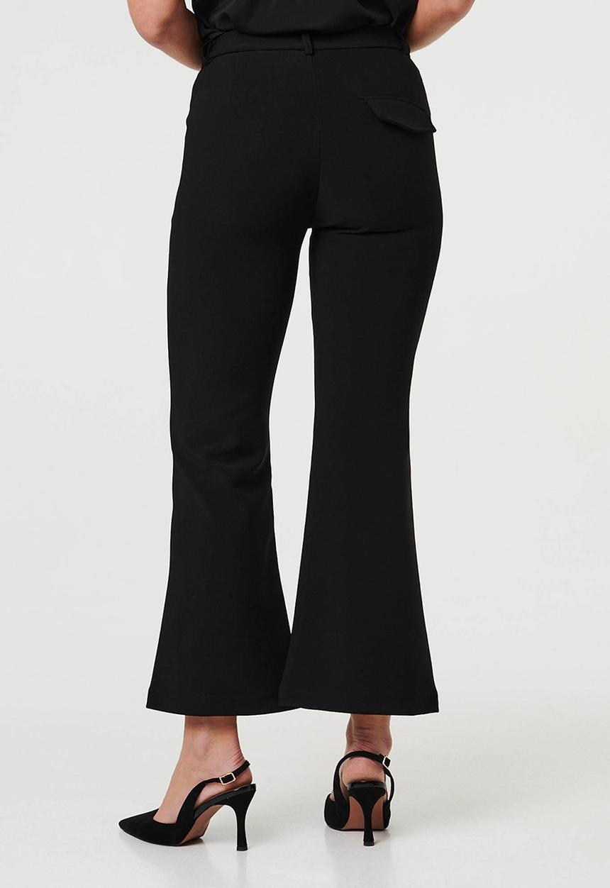 MANDI - High Waist Pull On Stretch Trouser With Side Seam Twist - Black