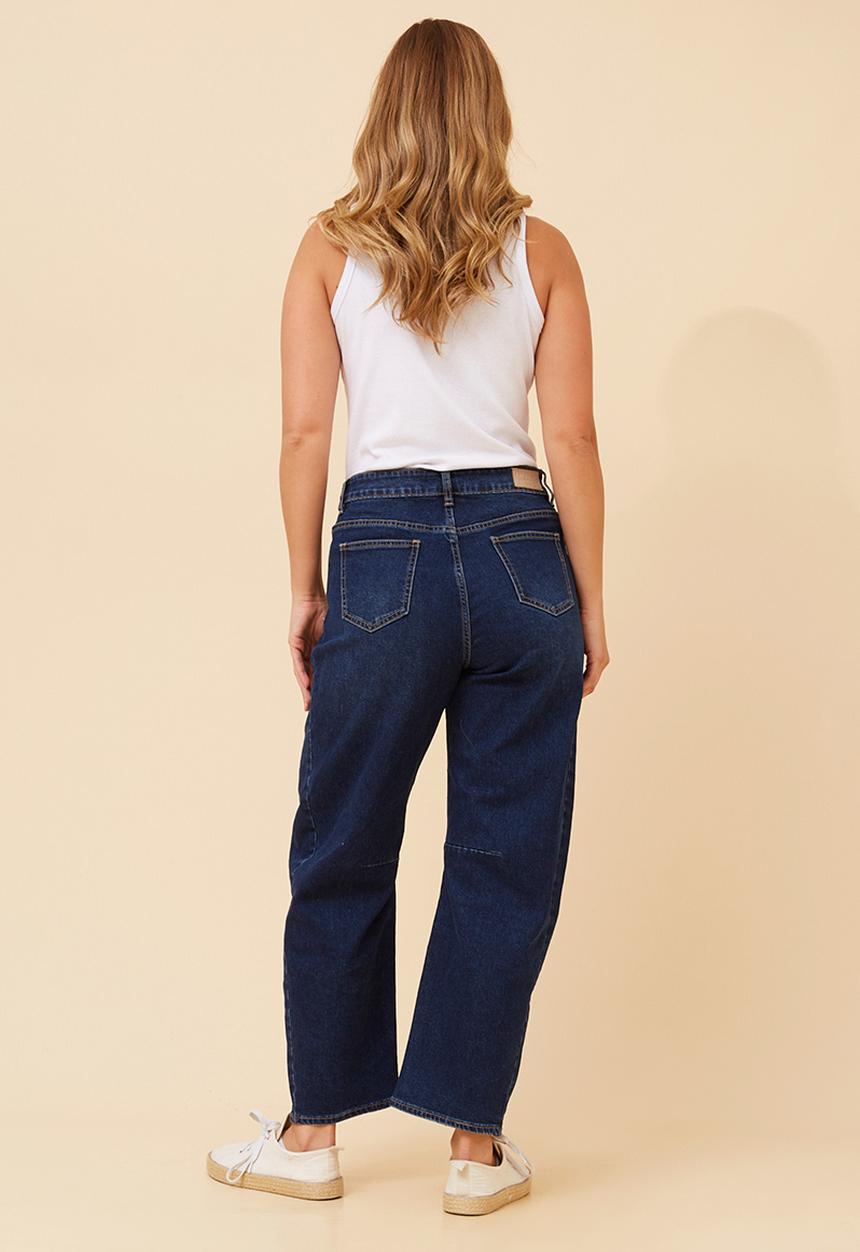 MANDI - High Waist Barrel Jean - Denim