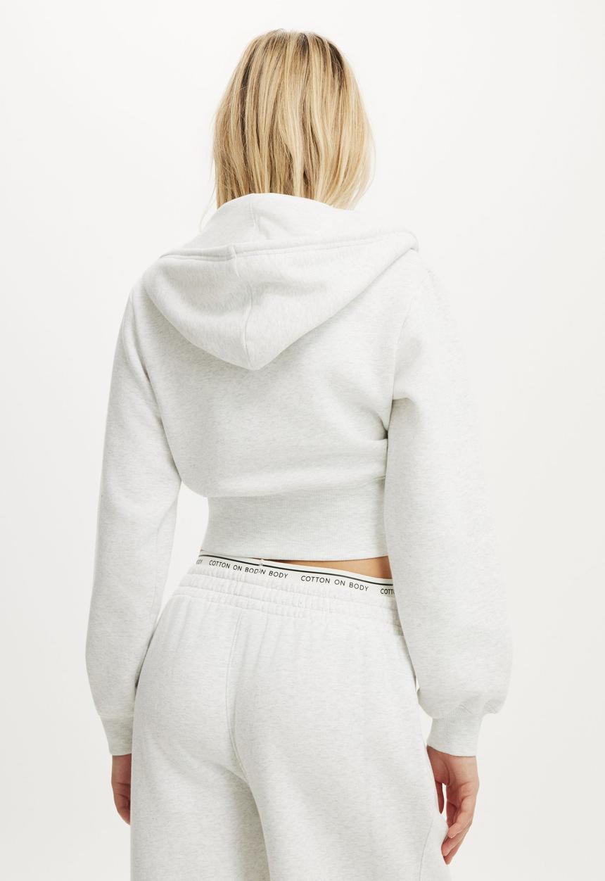 Cotton On - Summer Fleece Contour Zip Through - Light Grey Marle