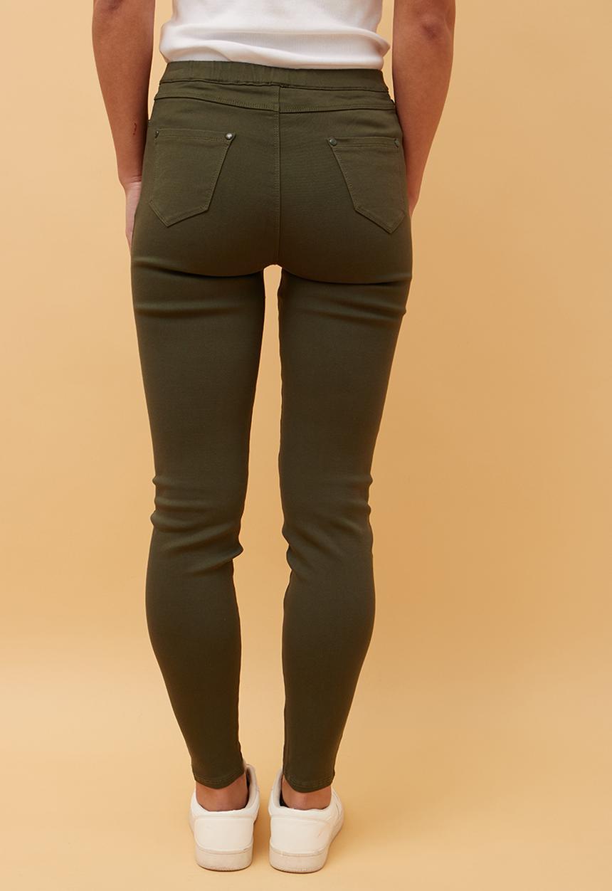 Stella Morgan - Narrow Waistband Skinny Leg Pull On Legging - Khaki