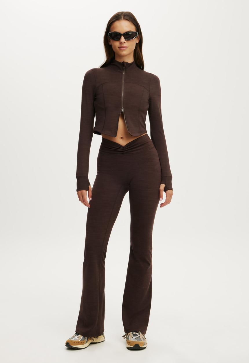 Cotton On - Ultra Soft Scrunch Front Flare - French Roast Marle