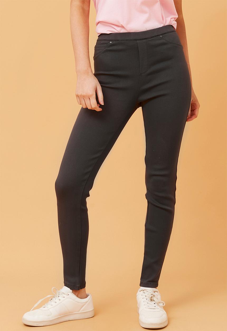 Stella Morgan - Narrow Waistband Skinny Leg Pull On Legging - Charcoal