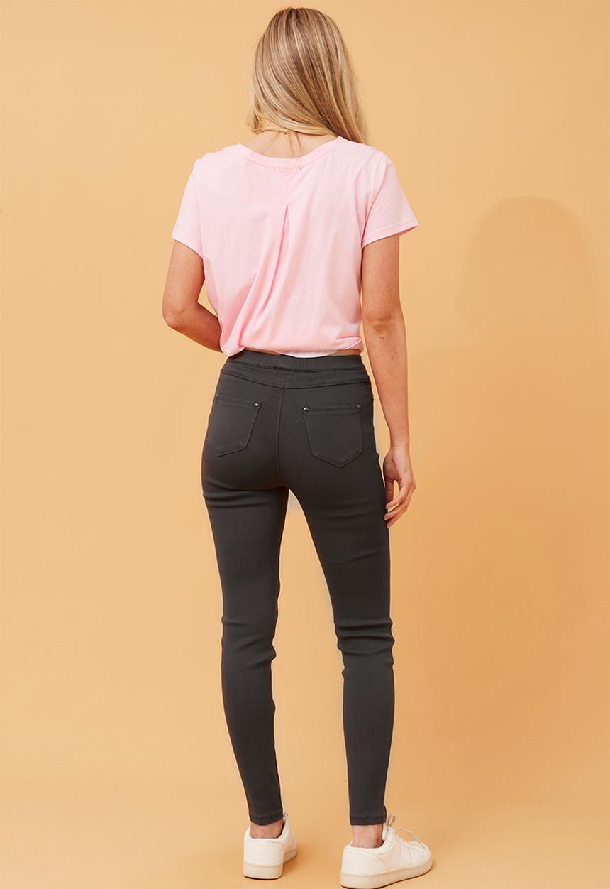 Stella Morgan - Narrow Waistband Skinny Leg Pull On Legging - Charcoal