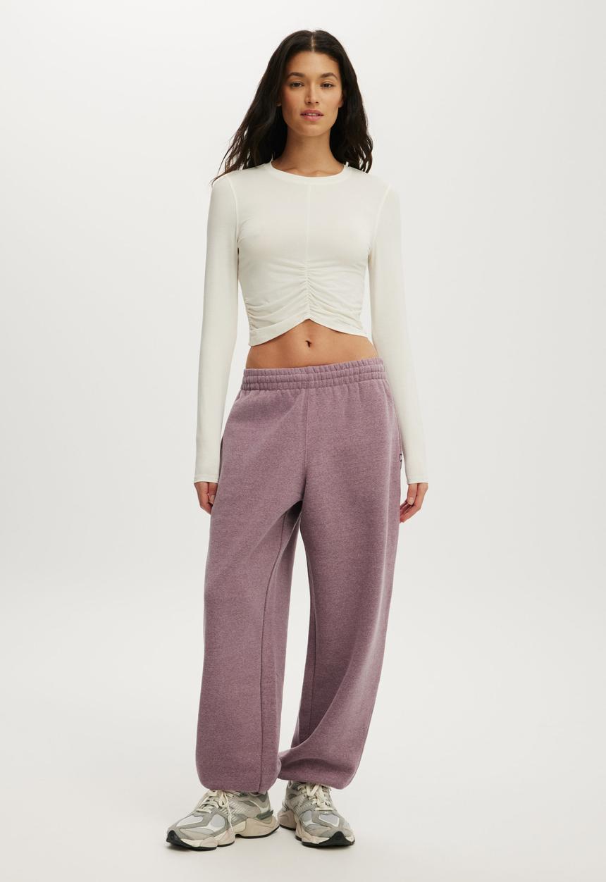 Cotton On - Active Ruched Front Long Sleeve - Coconut Milk