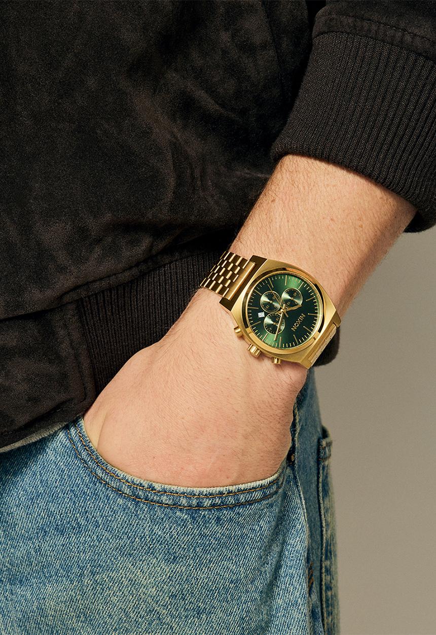 Nixon - Time Teller Chrono - Gold / Green Sunray
