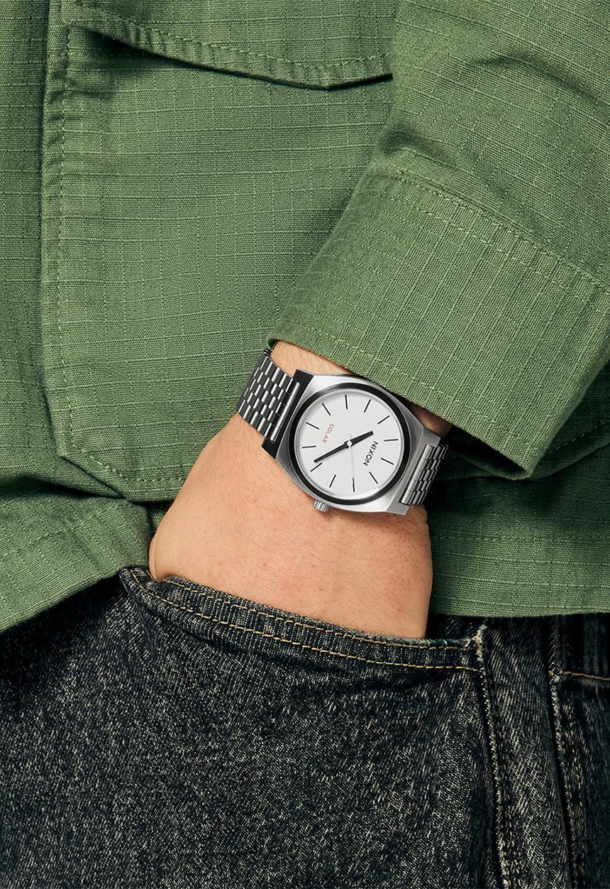 Nixon - Time Teller Solar  - Silver / White Lume