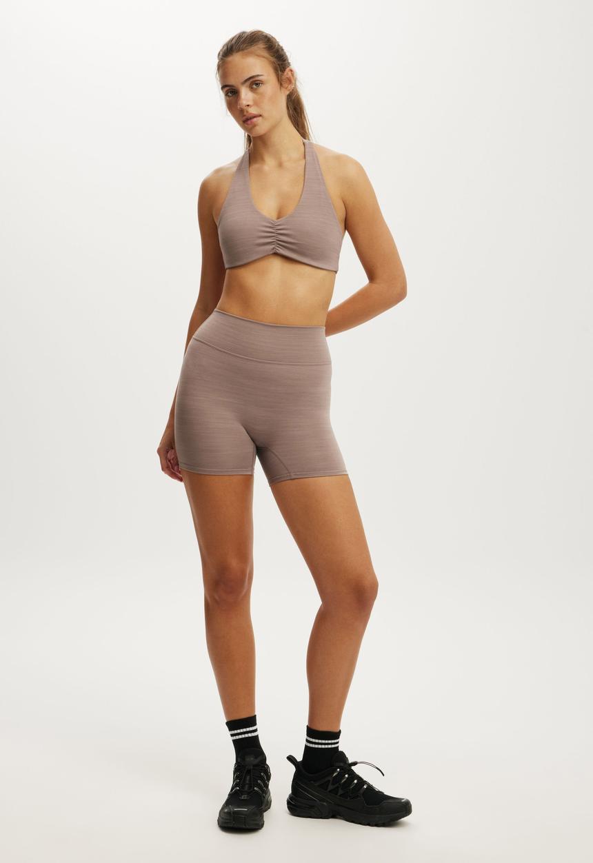 Cotton On - Ultra Soft Invisible Scrunch Shortie Short - Mocha Marle