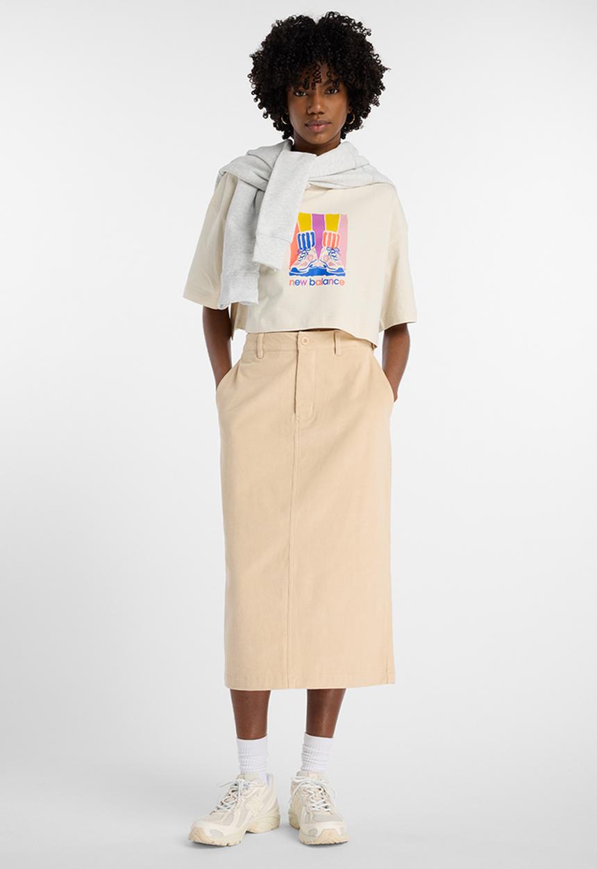 New Balance  - NB Athletics Corduroy Midi Skirt - Desert Clay