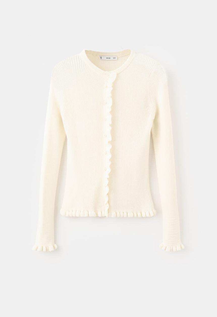 MANGO - Cardigan waves - light beige