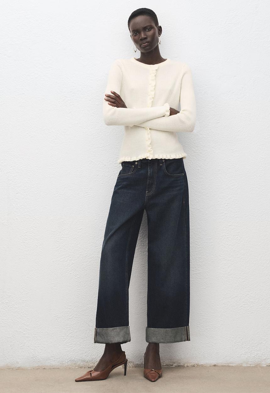 MANGO - Cardigan waves - light beige