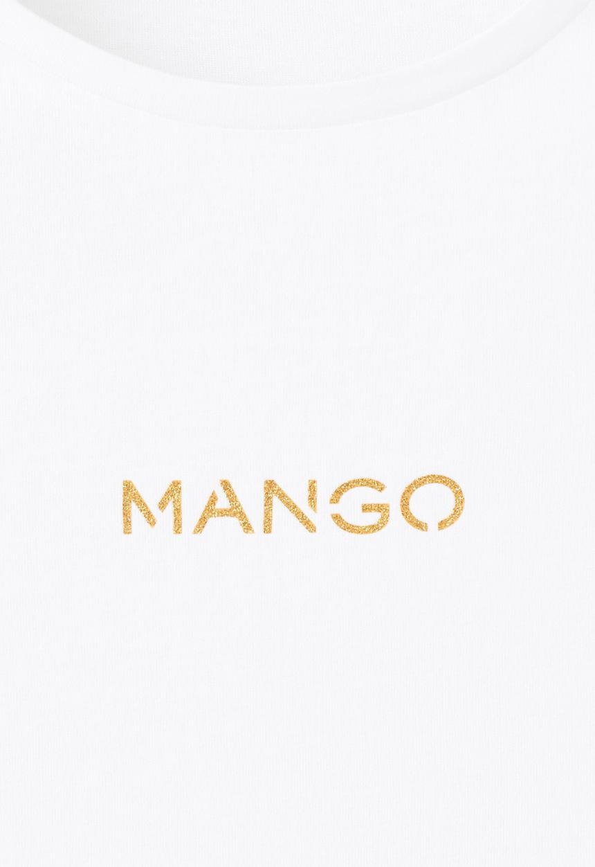 MANGO - T-shirt mangolog-w - white