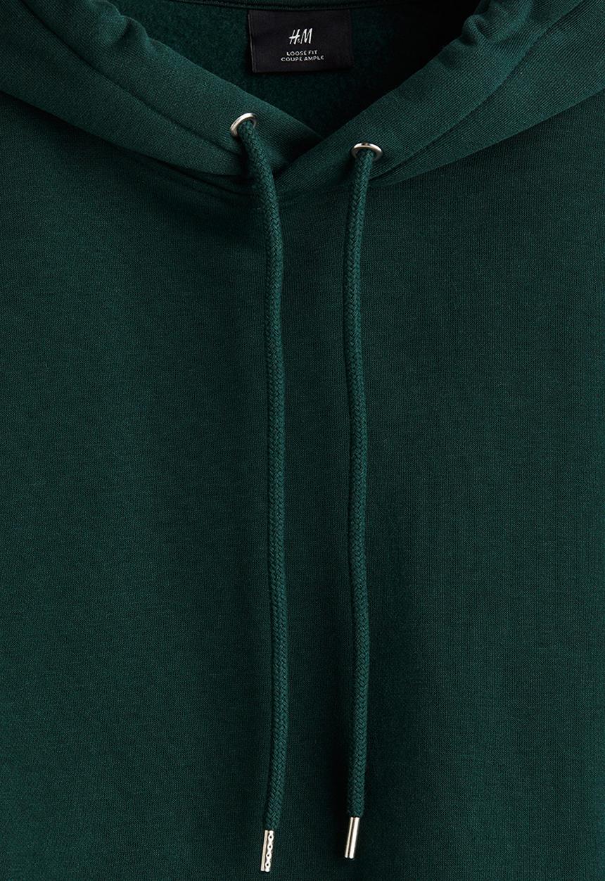 H&M - Loose fit hoodie - dark forest green