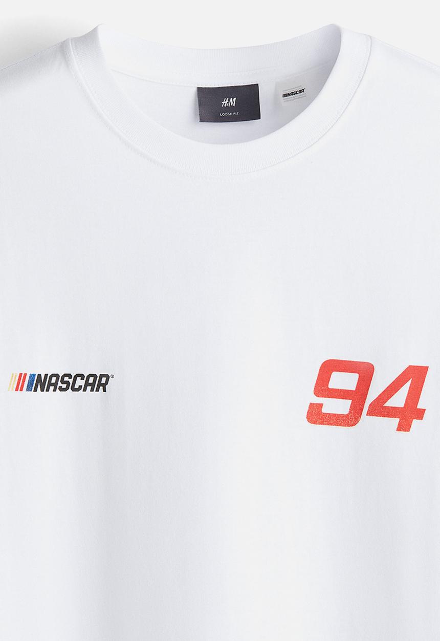 H&M - Loose fit t-shirt - white nascar