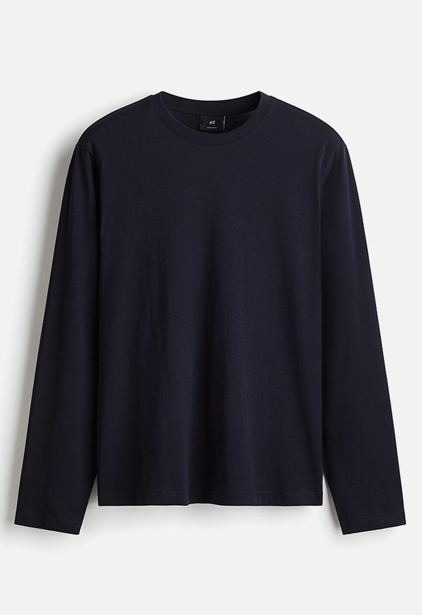 H&M - Regular fit jersey top - navy blue
