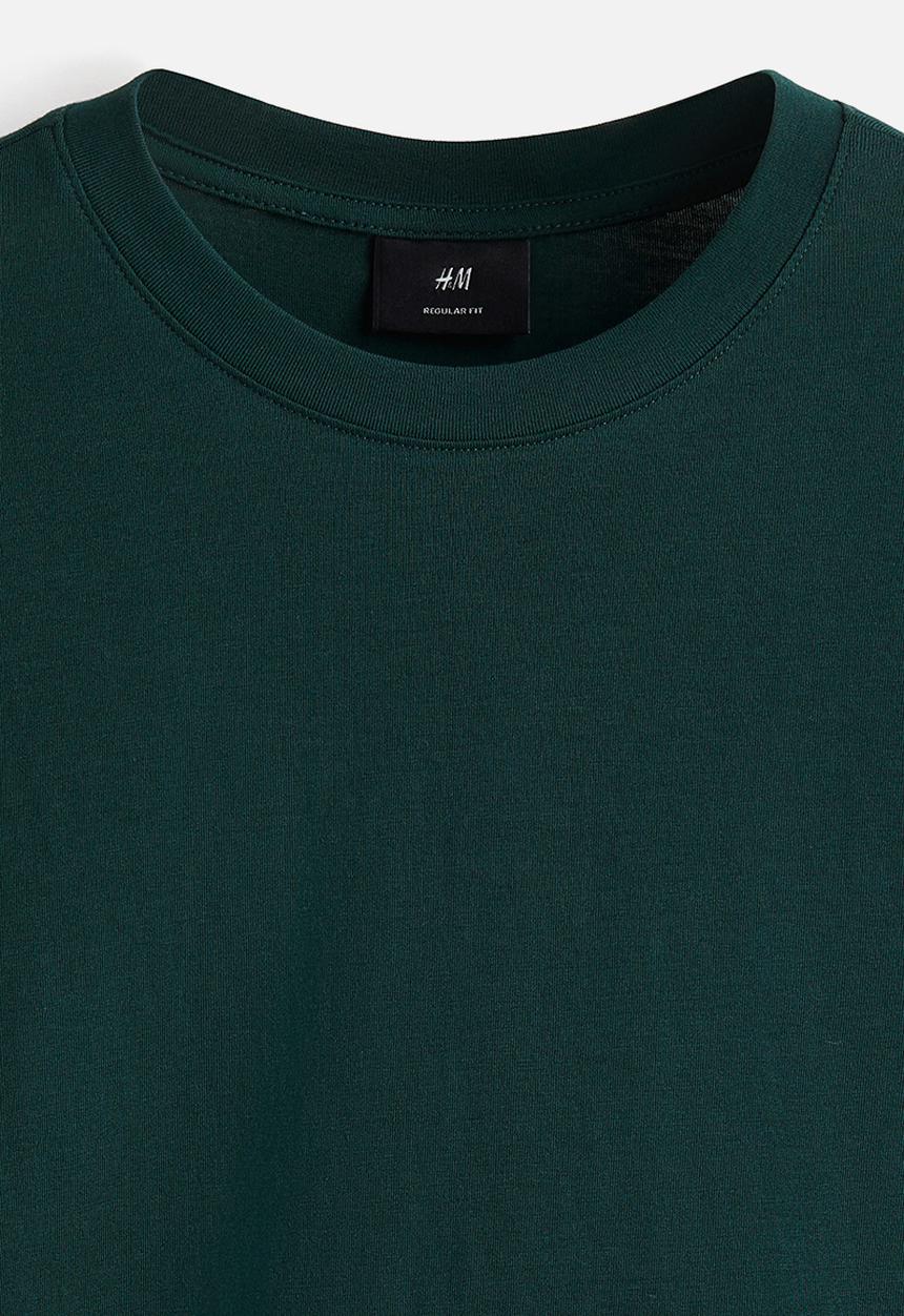 H&M - Regular fit jersey top - forest green