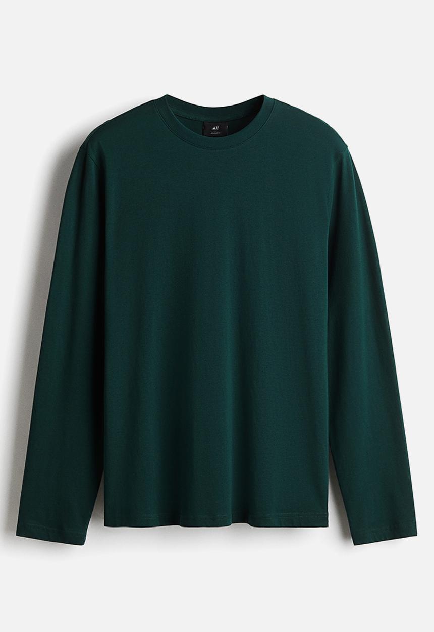 H&M - Regular fit jersey top - forest green