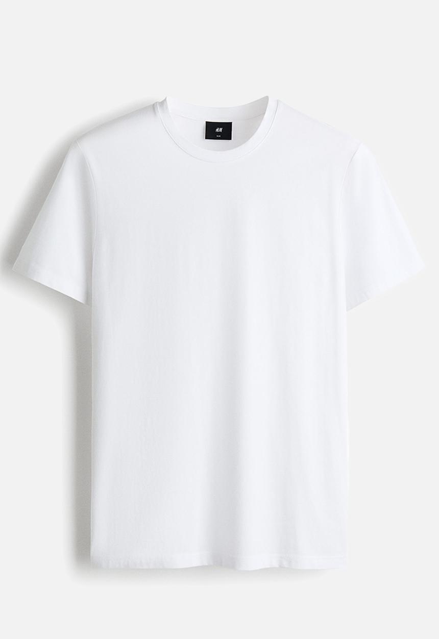 H&M - Slim fit pima cotton t-shirt - white