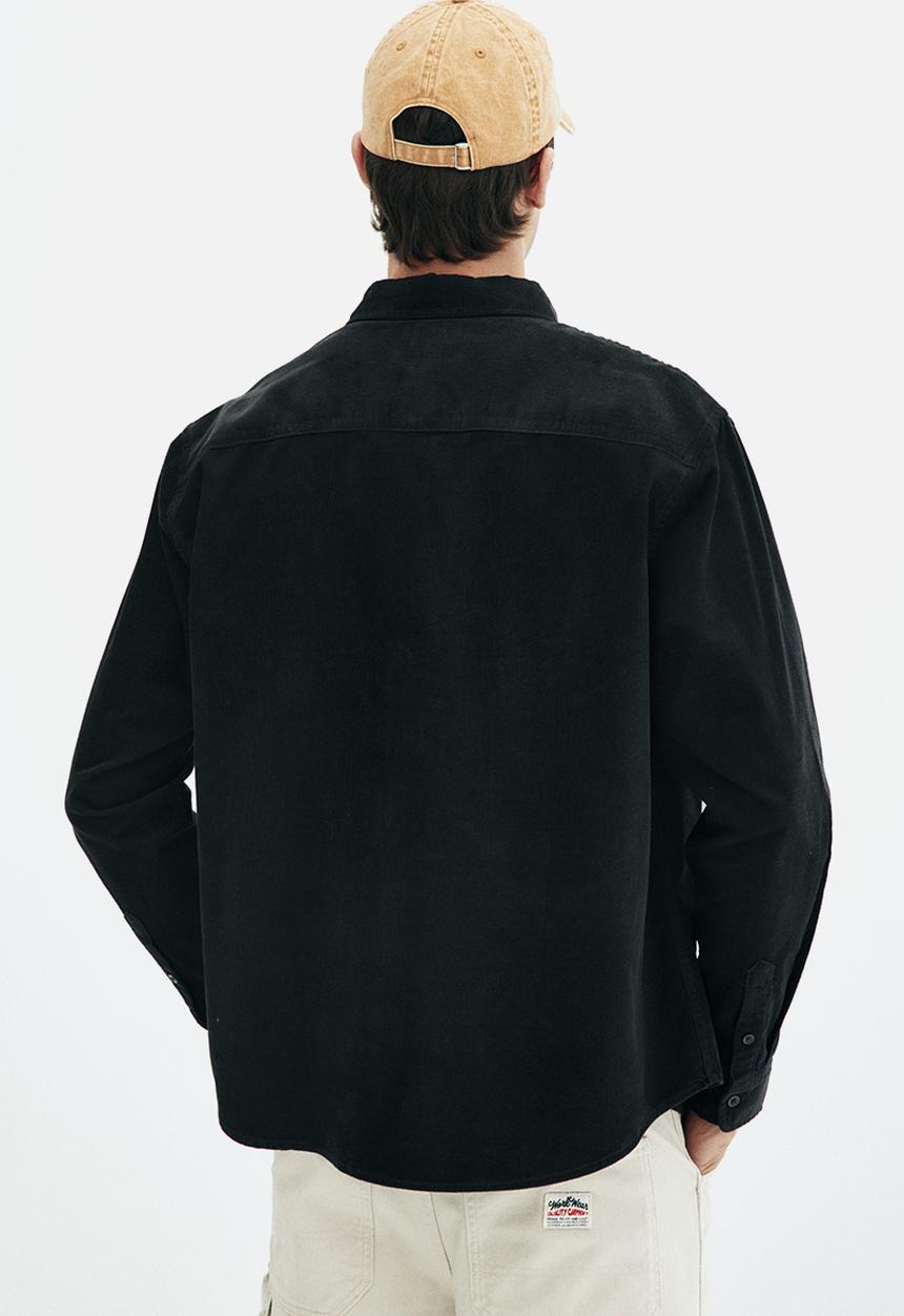 H&M - Regular fit corduroy shirt - black