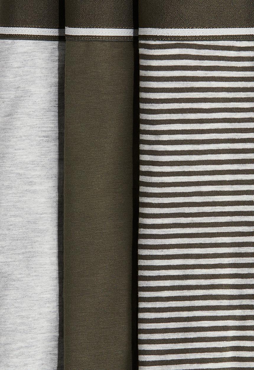 H&M - 3 pack mid trunks - khaki green striped