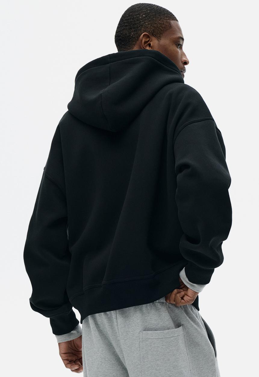 H&M - Oversized fit zip-through hoodie - black