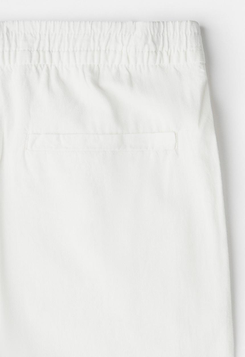 H&M - Regular fit linen-blend trousers - white