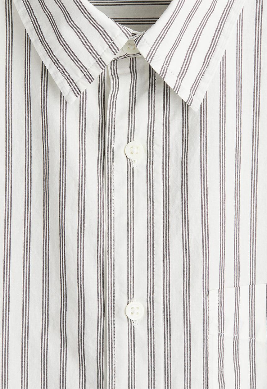 H&M - Loose fit poplin shirt - white & grey striped