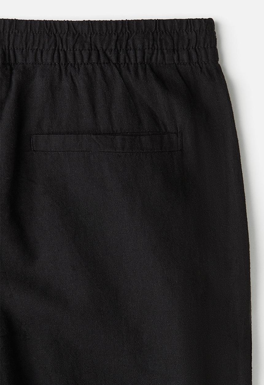 H&M - Regular fit linen-blend trousers - black