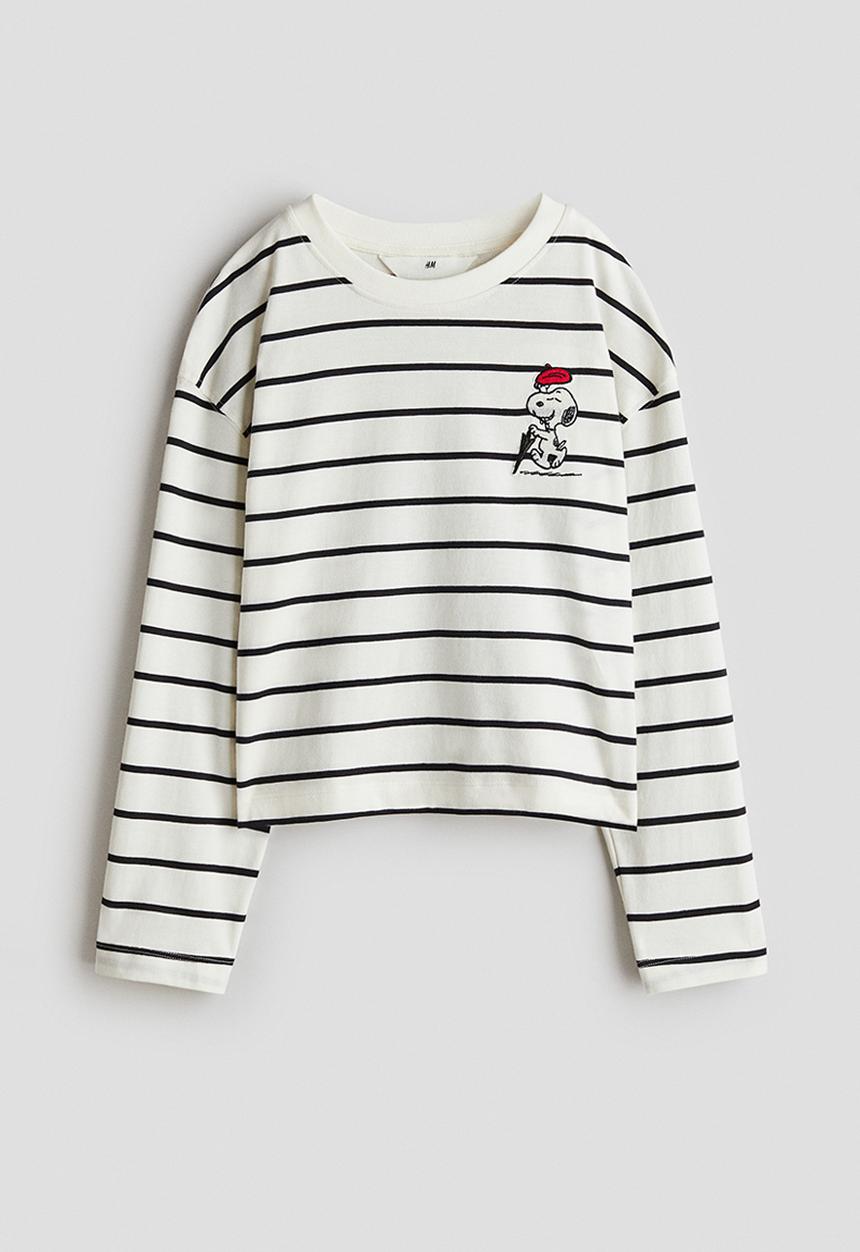 H&M - Printed cotton top - multi,white