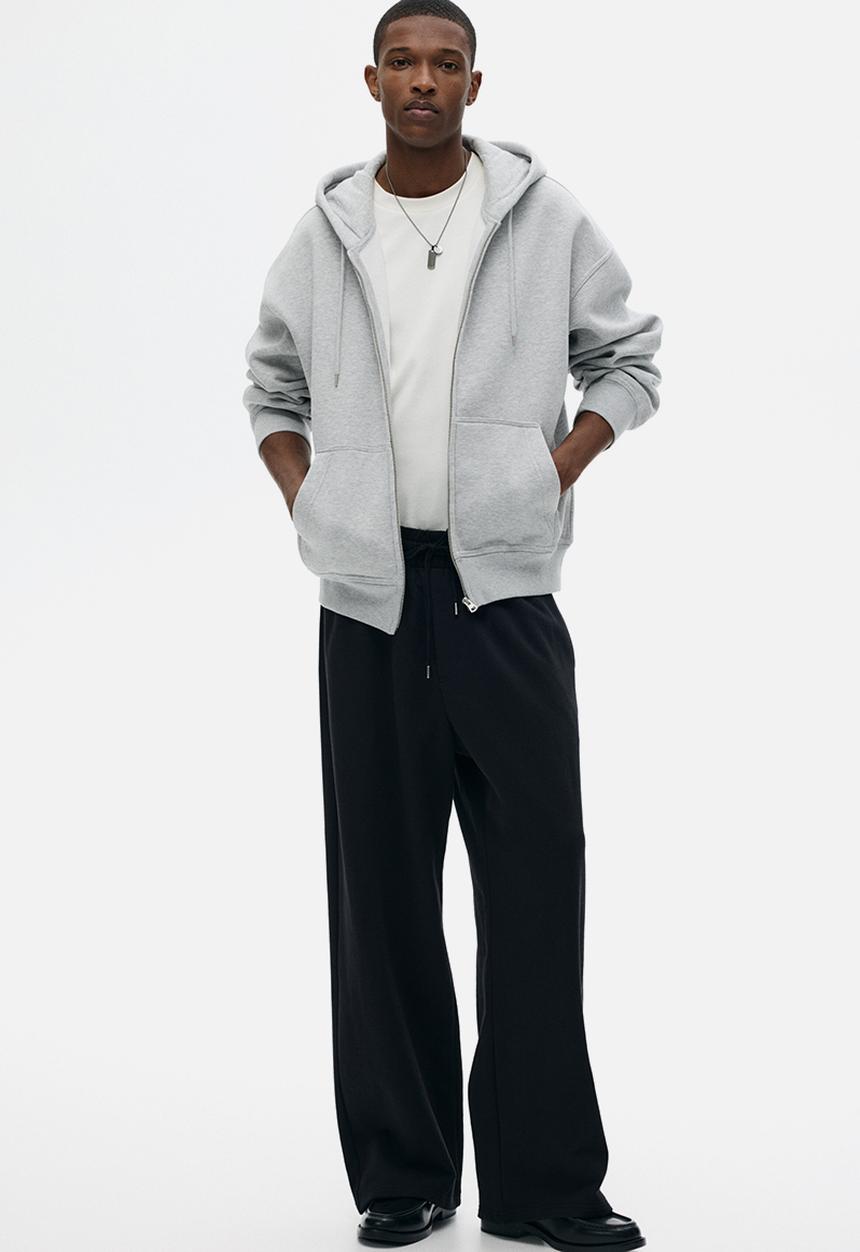 H&M - Oversized fit zip-through hoodie - grey marl