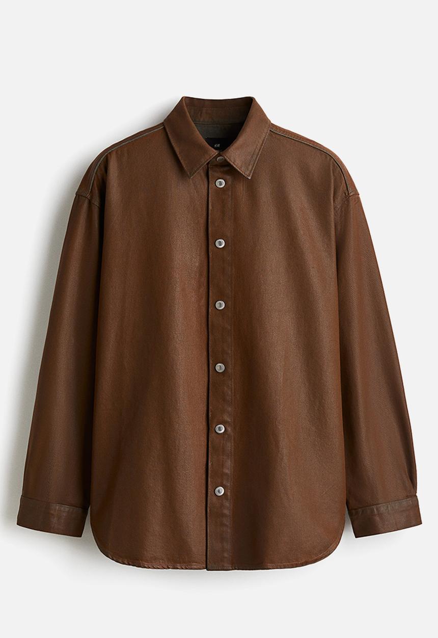 H&M - Oversized fit denim shirt - brown