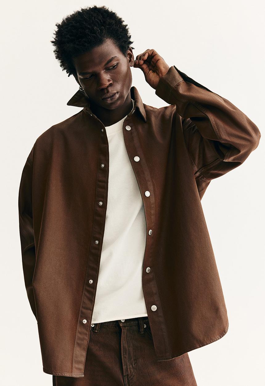 H&M - Oversized fit denim shirt - brown