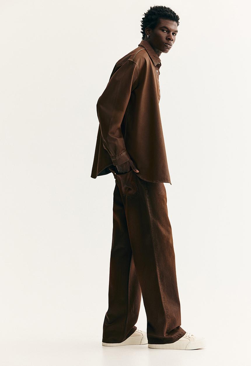H&M - Oversized fit denim shirt - brown