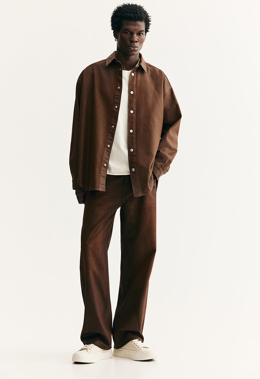 H&M - Oversized fit denim shirt - brown