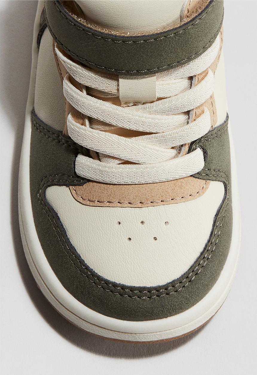 H&M - Open-front trainers - dark green/white 