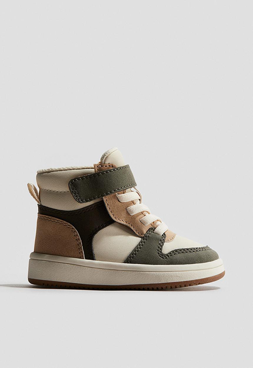 H&M - Open-front trainers - dark green/white 
