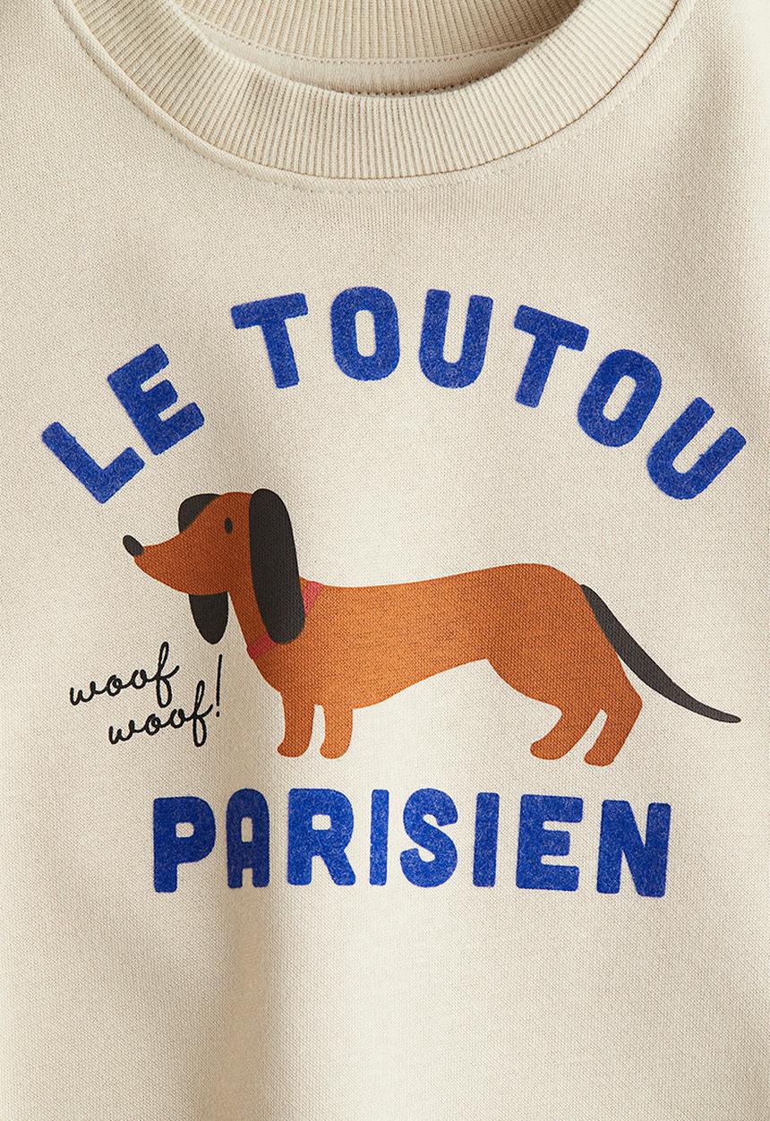 H&M - Printed sweatshirt - light beige/dog