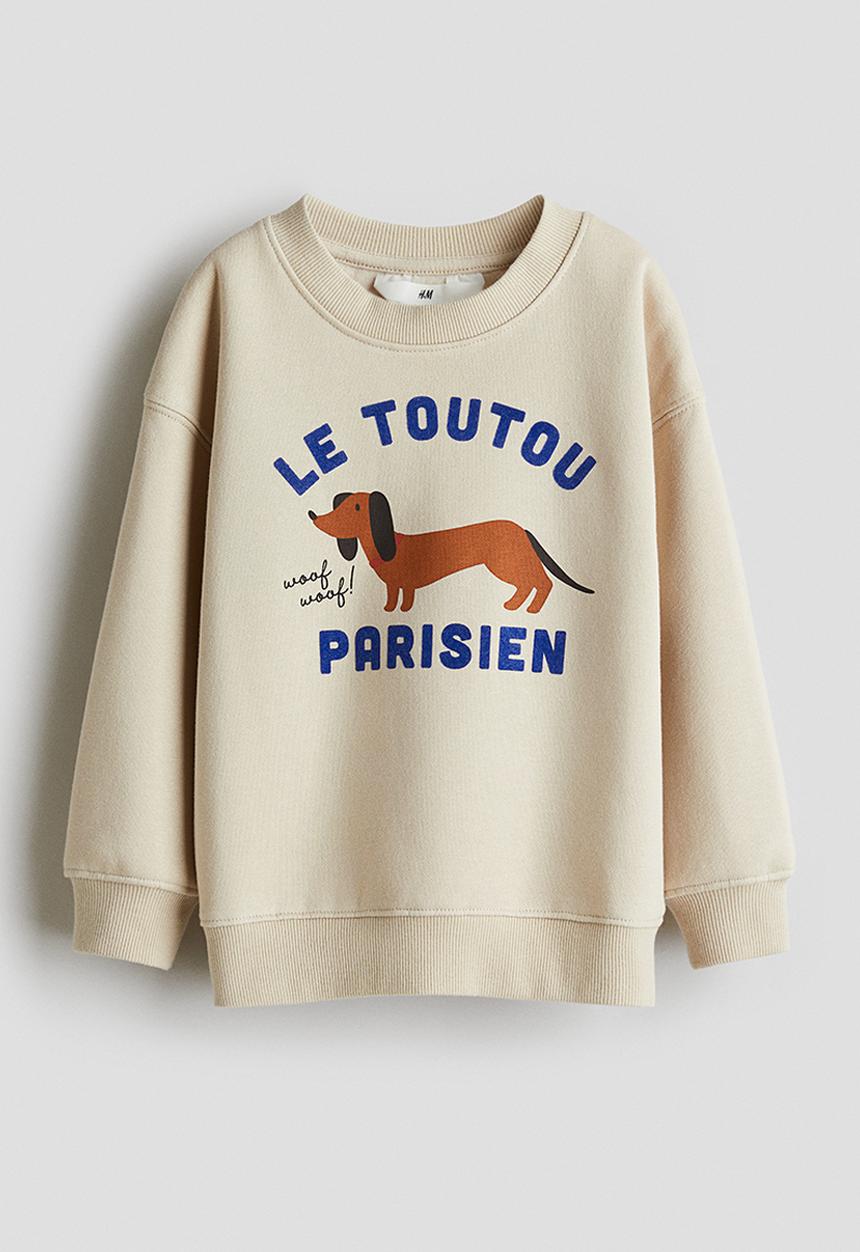 H&M - Printed sweatshirt - light beige/dog