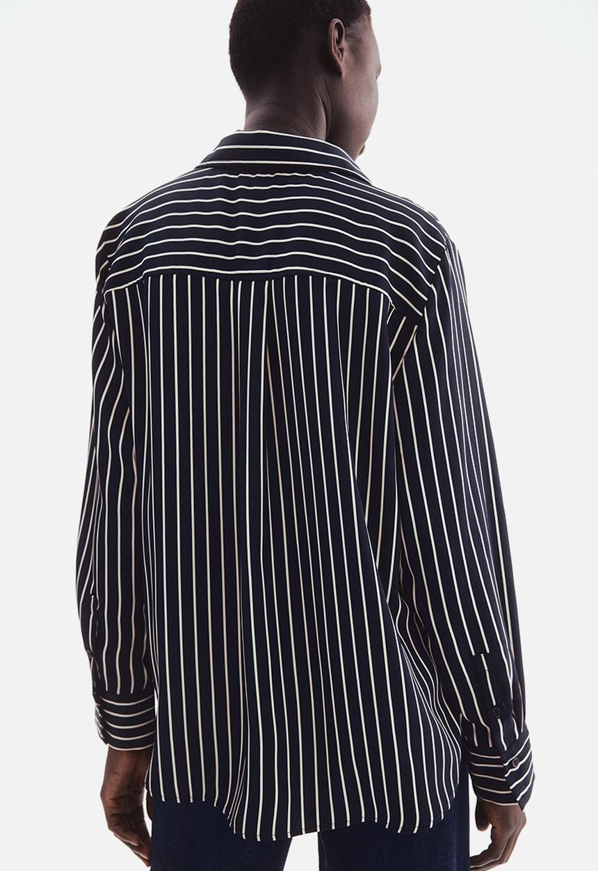 H&M - Shirt - navy blue/white