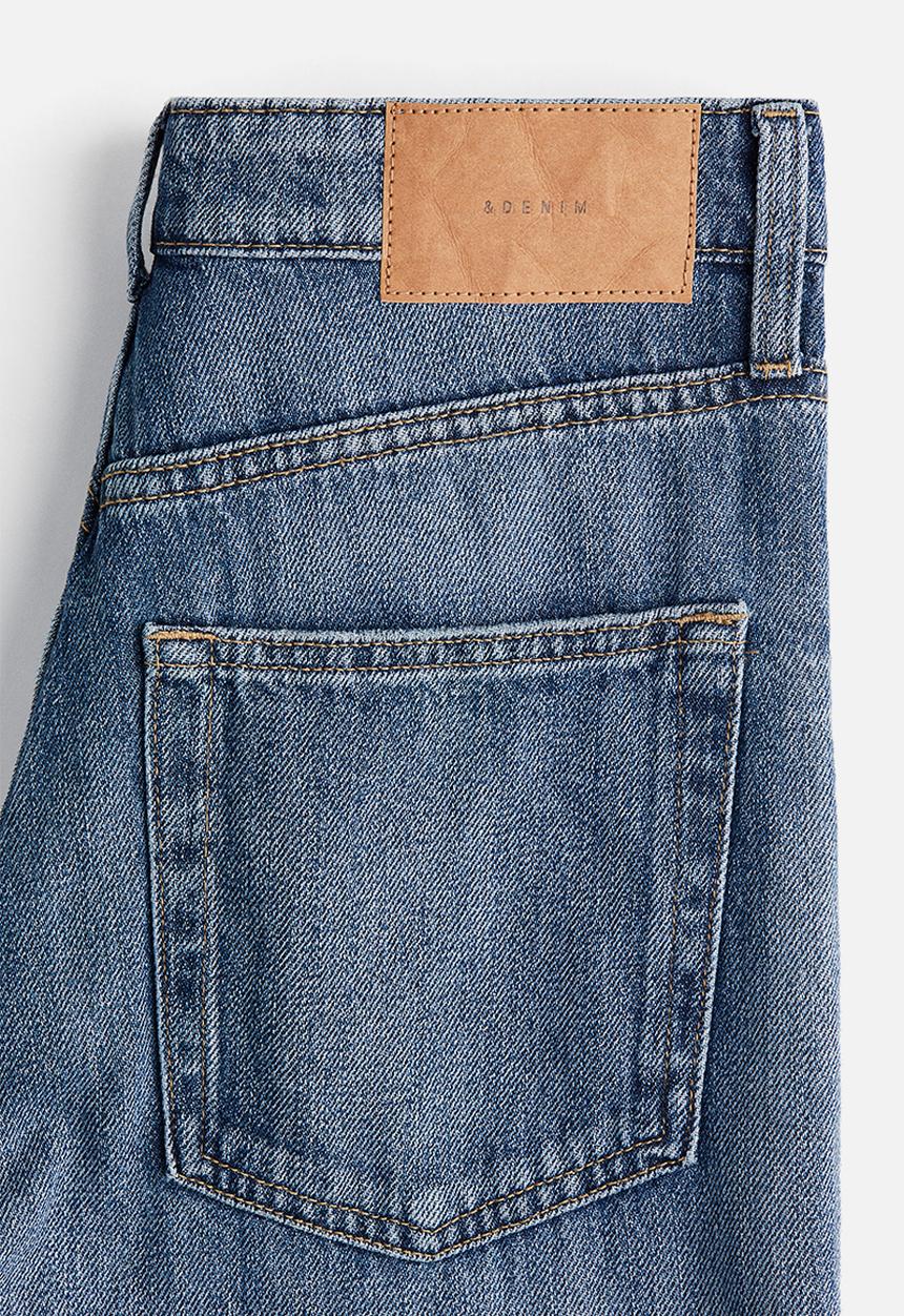 H&M - Wide high waist jeans - denim blue