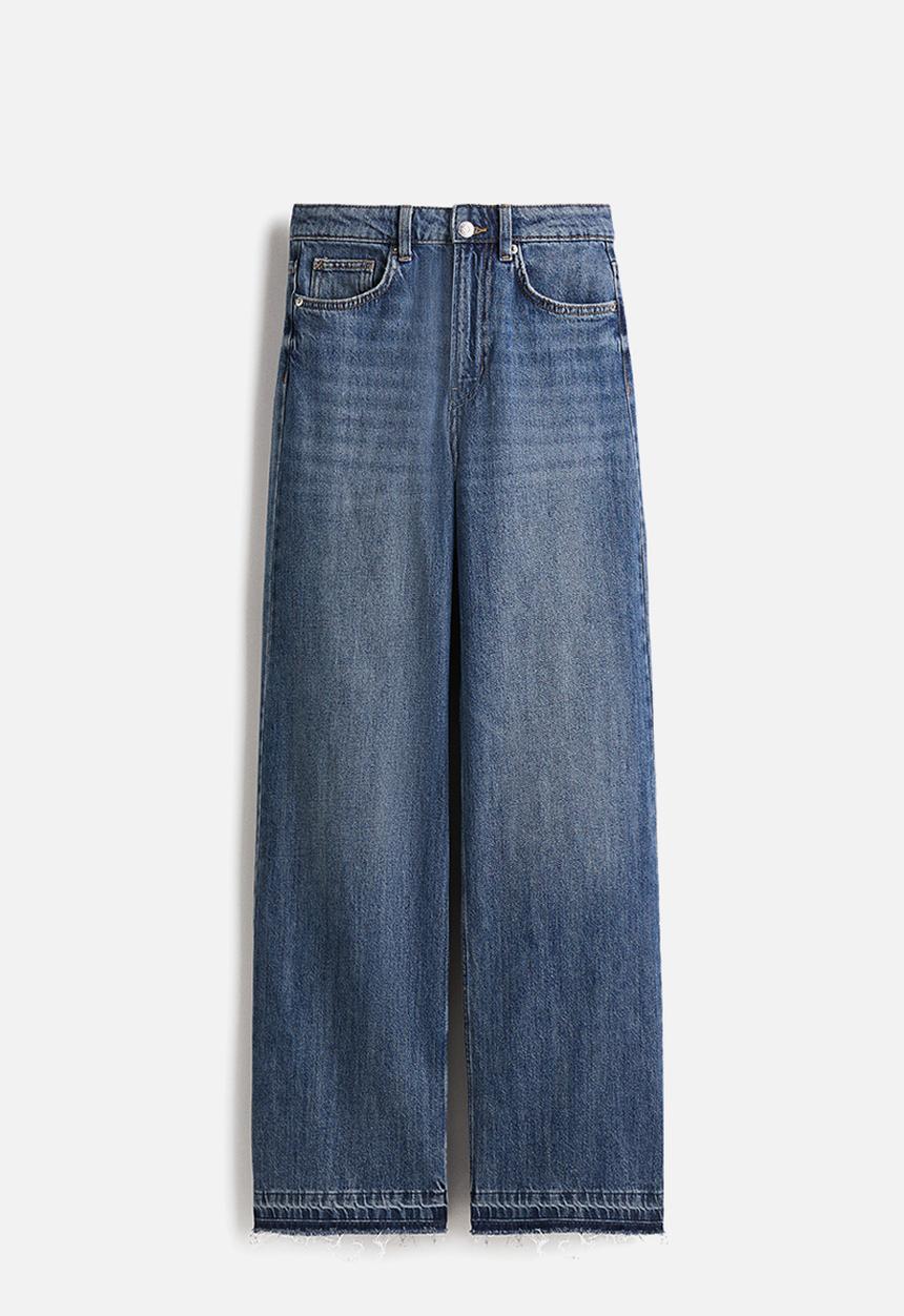 H&M - Wide high waist jeans - denim blue