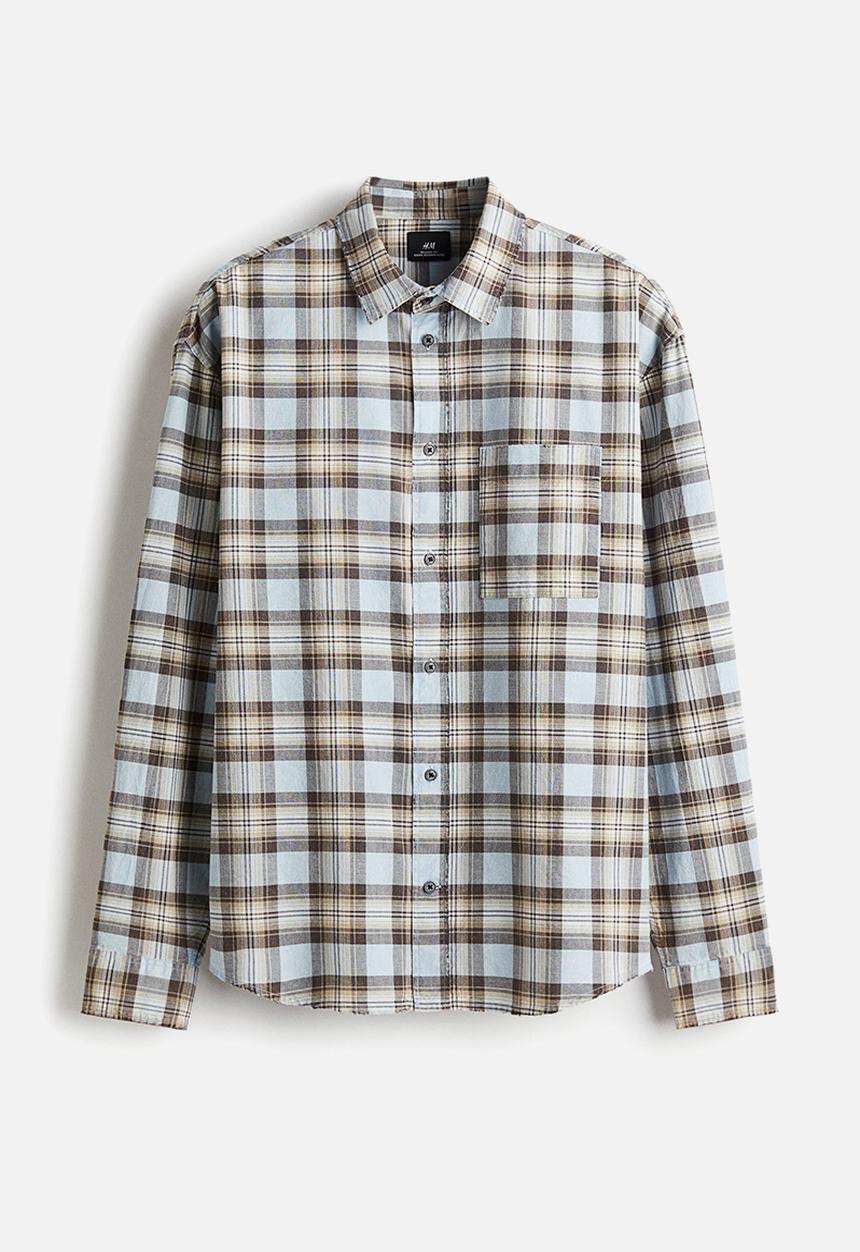 H&M - Loose fit shirt - brown & blue checked