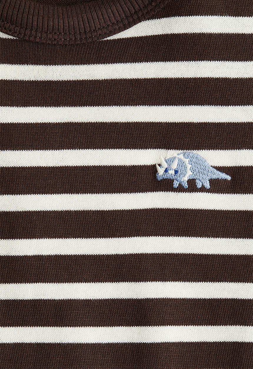 H&M - Long-sleeved cotton T-shirt -  brown/white striped 