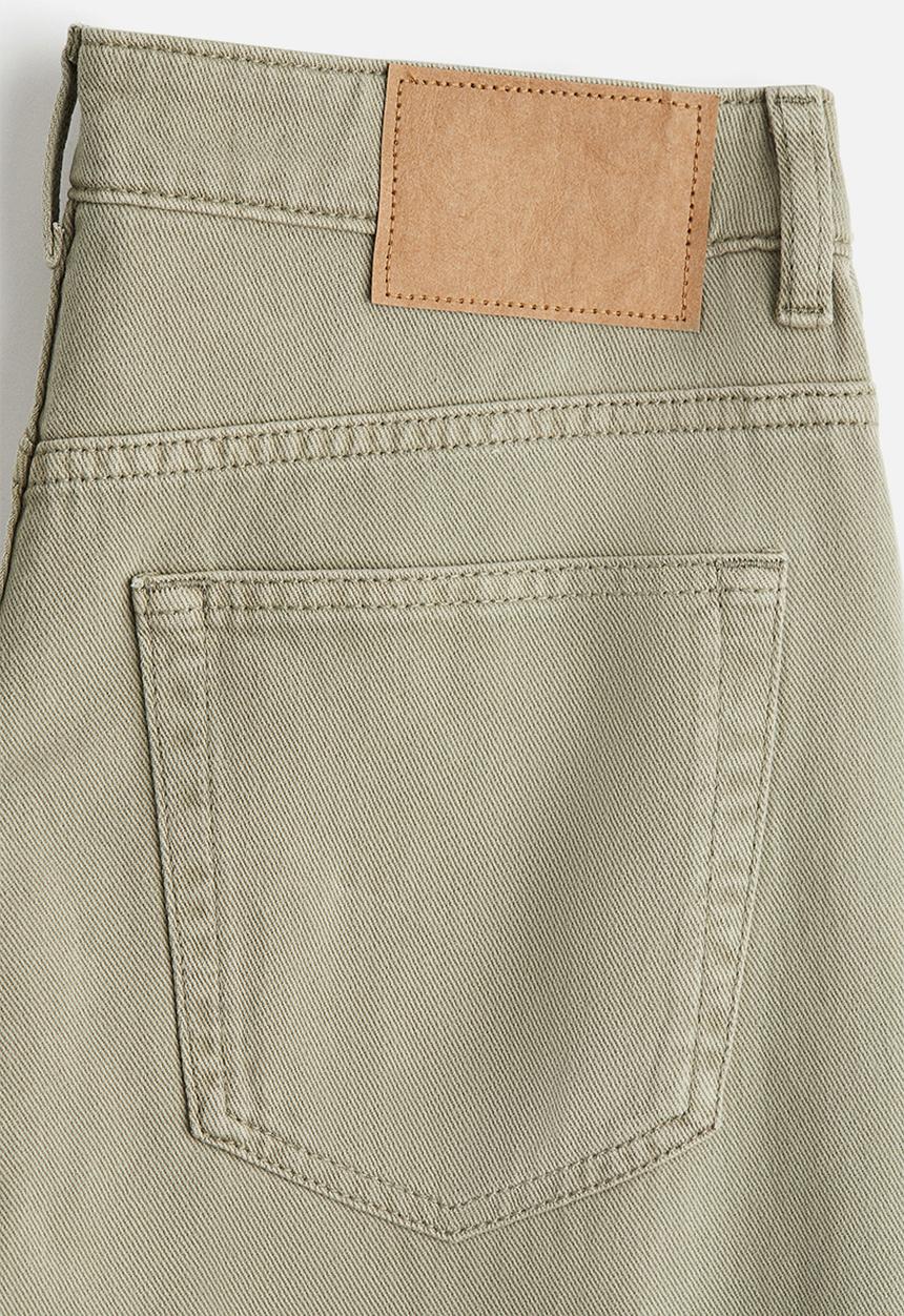H&M - Wide high jeans - light khaki green