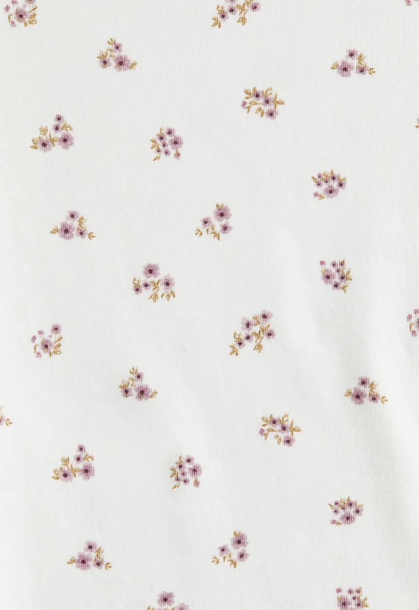 H&M - Cotton jersey top - white/floral 